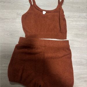 stars above Rust-Tone Terry Knit Tank & Short Set